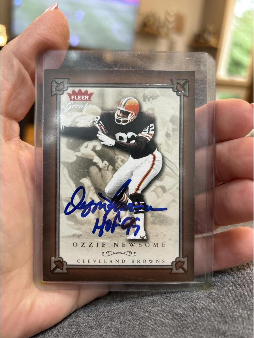 Ozzie Newsome Signed Fleer Greats Card - Cleveland Browns